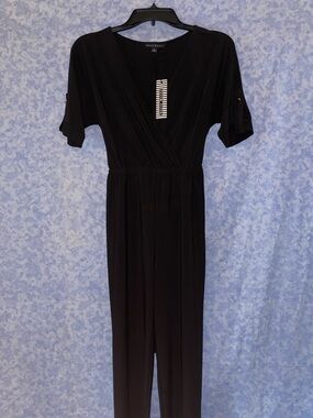 NWT—Haute Monde: Black Wrap-Front Jumpsuit